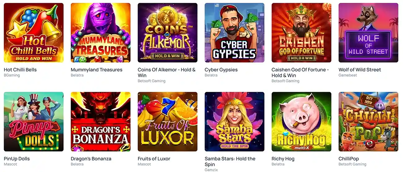 Spindog Casino slot game lobby interface on a desktop screen